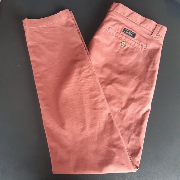 Banana Republic Fulton Skinny Chino 32x32 Burnt Orange Men's Cotton Pants - Picture 1 of 9